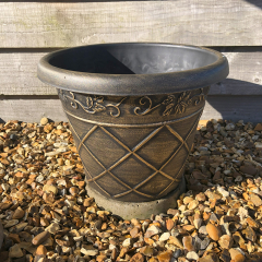 Antiqua Planter 'Black with Bronze' 25cm