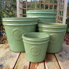Blossom Orchard Glazed Cone Planters - Green