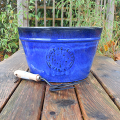 Garden Planter 'Blossom Wall Pot' - Blue 35cm
