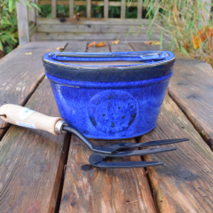 Garden Planter 'Blossom Wall Pot' - Blue 20cm
