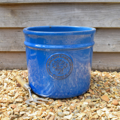Blossom Orchard Dark Blue Glazed Planter. 30cm
