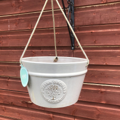 Garden Planter 'Blossom Hanging Pot' - Grey 25cm