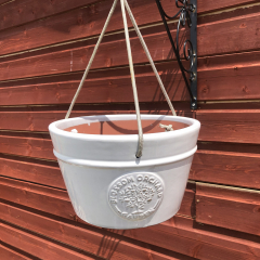 Garden Planter 'Blossom Hanging Pot' - Cream 25cm