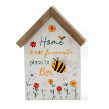 Wooden 'Home is our favourite place to Bee' Plaque