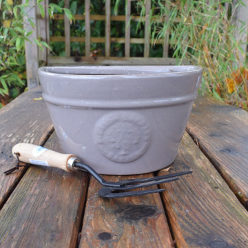 Garden Planter 'Blossom Wall Pot' - Taupe 26cm