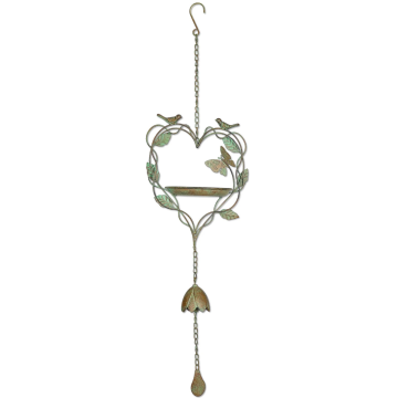 Hanger Heart Bell Birdbath 'Butterfly'