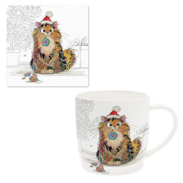 Christmas Mug & Coaster Set - Cat with Bauble Christmas Mug & Coaster Set - Cat with Bauble