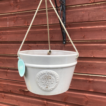 Garden Planter 'Blossom Hanging Pot' - Grey 25cm