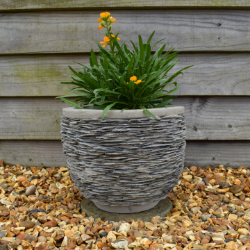 Westcott Ann Slate Planter - Egg Shape 28cm