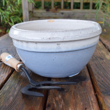 Riva Bowl Glazed Planter Light Blue Small