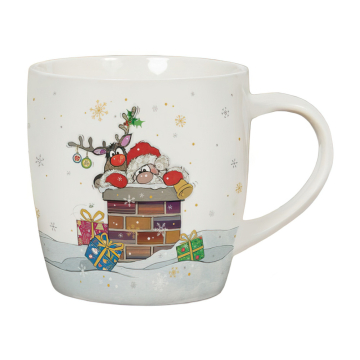 Christmas China Mug - Santa on Roof Christmas China Mug - Santa on Roof