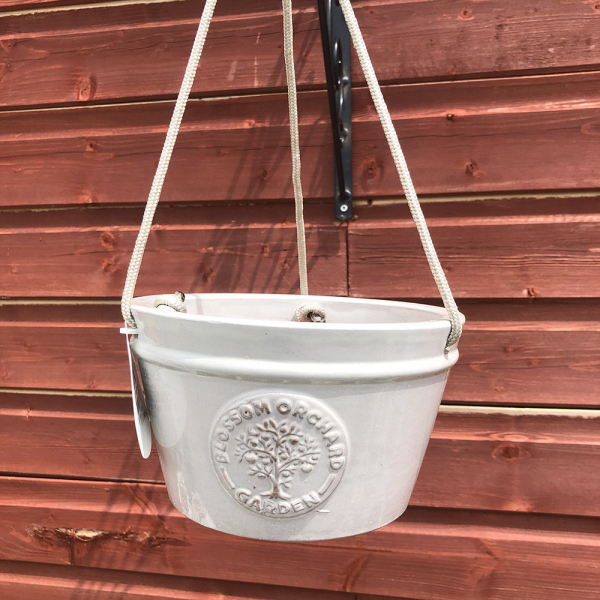Garden Planter 'Blossom Hanging Pot' - Grey 19cm Garden Planter 'Blossom Hanging Pot' - Grey 19cm