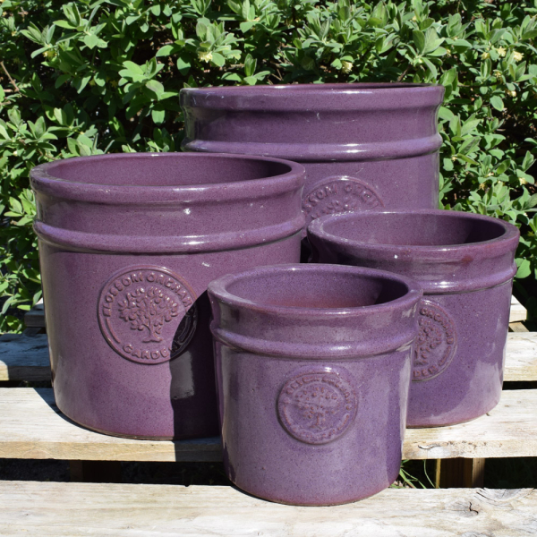 Blossom Orchard Plum Purple Glazed Planters - 4 Sizes