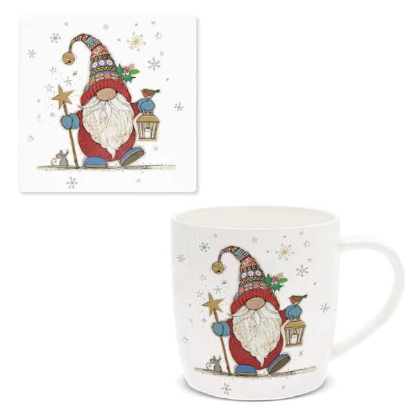 Christmas Mug & Coaster Set - Festive Gonk