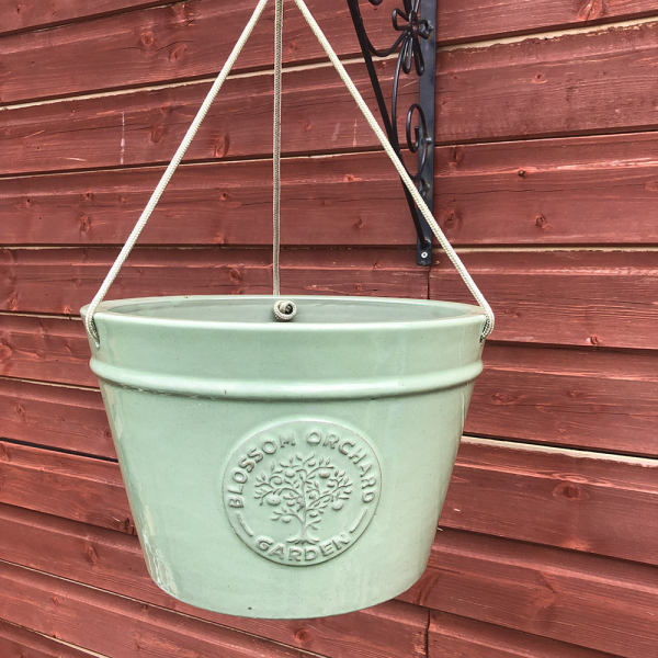 Garden Planter 'Blossom Hanging Pot' - Green 30cm