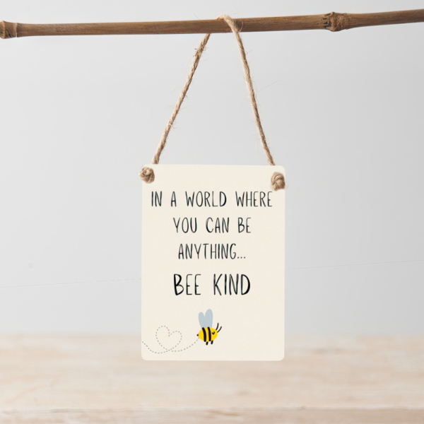 Mini Metal Sign, Bee Kind