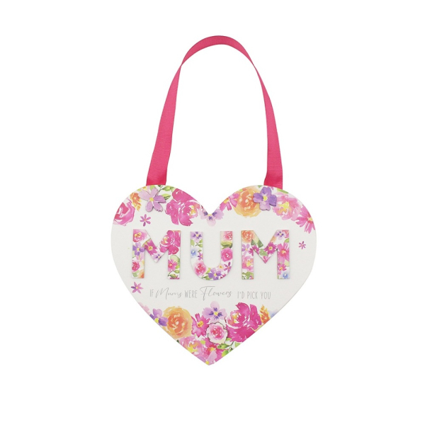 Wooden Flowers Hanging Heart 'If Mums were Flowers I'd Pick You' Wooden Flowers Hanging Heart 'If Mums were Flowers I'd Pick You'