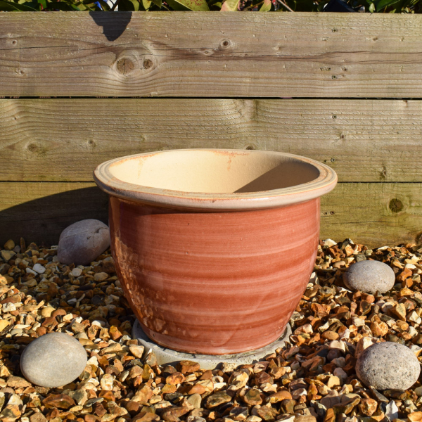 Bella Orange Glazed Planter - Large 30cm