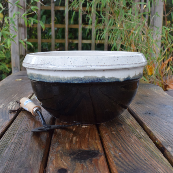 Riva Bowl Planter - Black 30cm