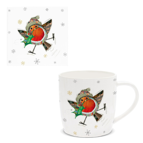 Christmas Mug & Coaster Set - Festive Robin
