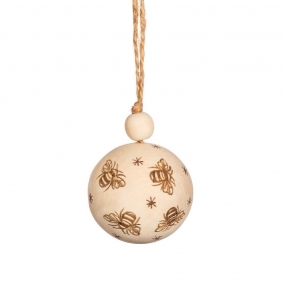 Wooden Busy Bees Bauble