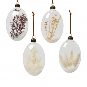 Dried Flower Glass Bauble Set