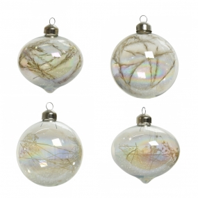 Iridescent Baubles with Dried Grass