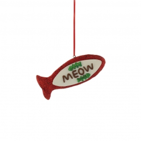 2 x Meow Glitter Fish Baubles