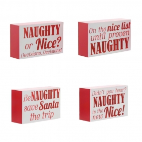 "Naughty" Christmas Signs - 4 Pack