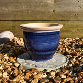 'Bella' Blue Glazed Planter - Small 16cm
