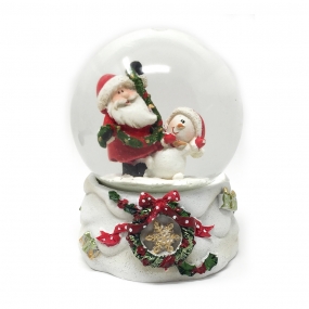 Garland Santa & Snowman Snow Globe